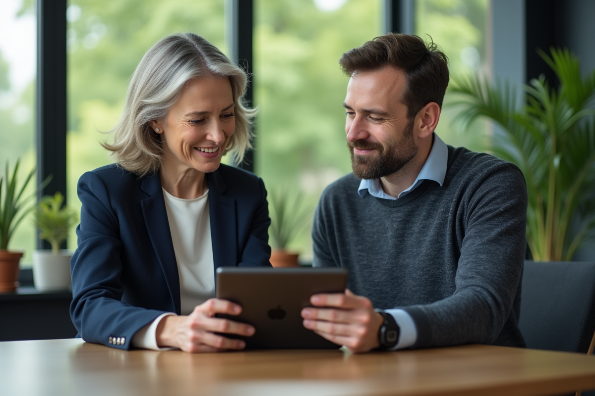 Femme d affaires présentant des statistiques écologiques